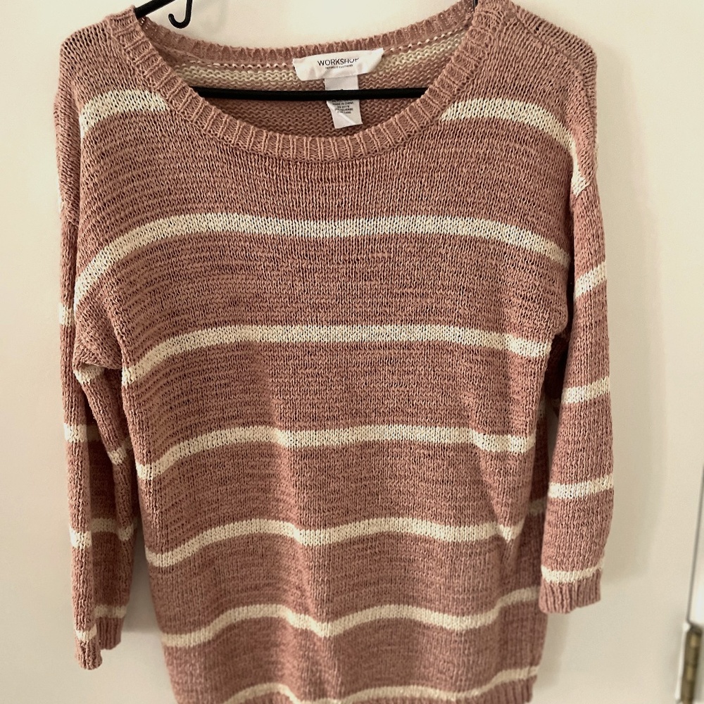 Workshop pink and white striped sweater - size S
